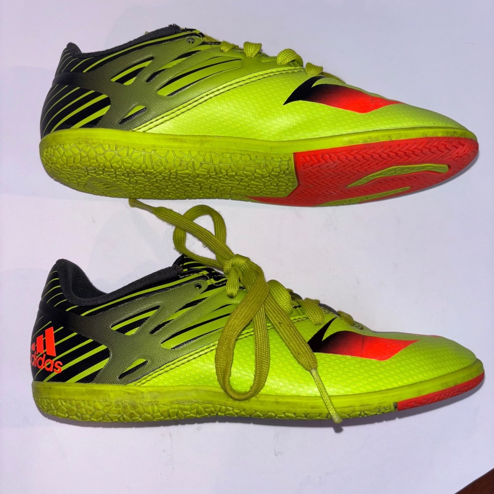 Adidas Performance Messi 15.3 Soccer Shoes Indoor Football Green Orange Kids 3 - Picture 7 of 7